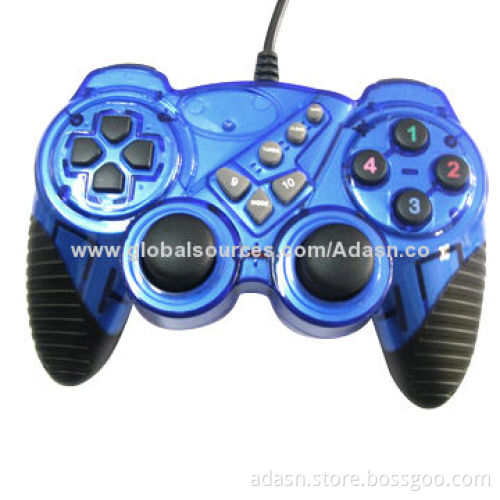 Wired PC USB gamepad with dual shock, fashionable design, various colors